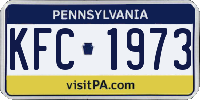 PA license plate KFC1973
