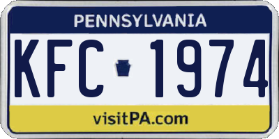 PA license plate KFC1974