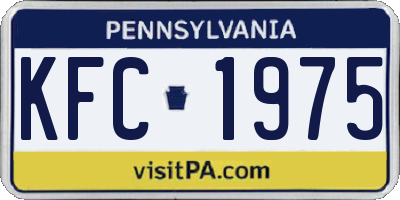 PA license plate KFC1975