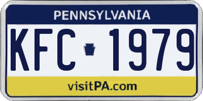 PA license plate KFC1979