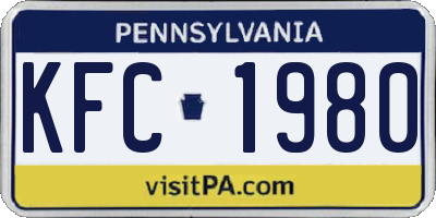 PA license plate KFC1980