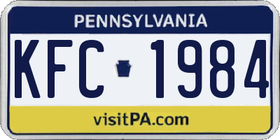 PA license plate KFC1984