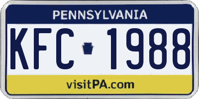 PA license plate KFC1988