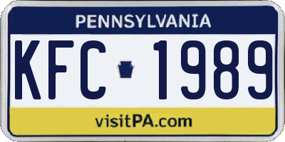 PA license plate KFC1989