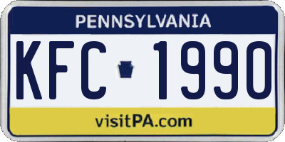 PA license plate KFC1990