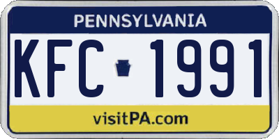 PA license plate KFC1991