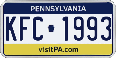 PA license plate KFC1993
