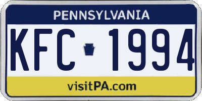 PA license plate KFC1994