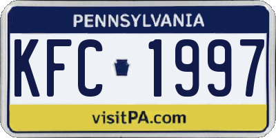 PA license plate KFC1997