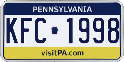 PA license plate KFC1998