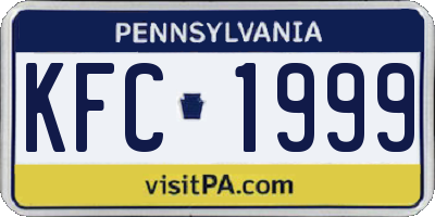 PA license plate KFC1999
