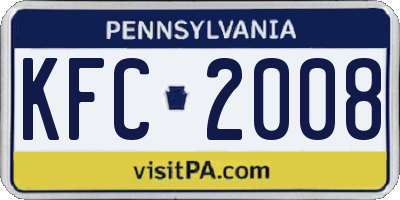 PA license plate KFC2008
