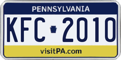 PA license plate KFC2010