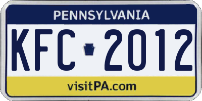 PA license plate KFC2012