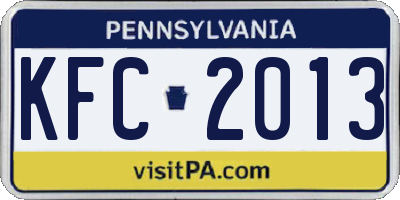 PA license plate KFC2013