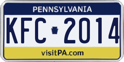 PA license plate KFC2014