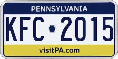 PA license plate KFC2015