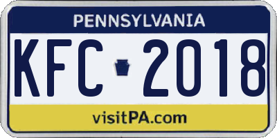 PA license plate KFC2018
