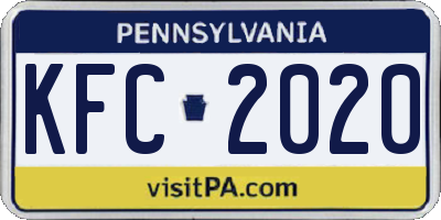 PA license plate KFC2020