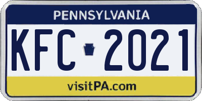 PA license plate KFC2021