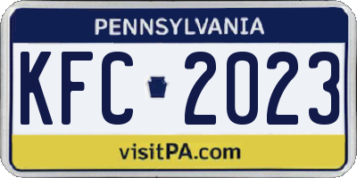 PA license plate KFC2023