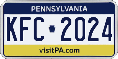 PA license plate KFC2024