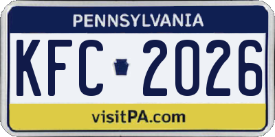 PA license plate KFC2026