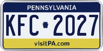 PA license plate KFC2027