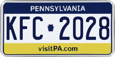 PA license plate KFC2028