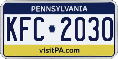 PA license plate KFC2030