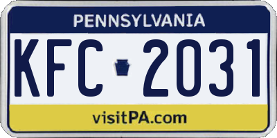 PA license plate KFC2031
