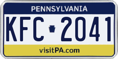 PA license plate KFC2041