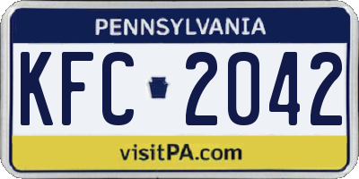 PA license plate KFC2042
