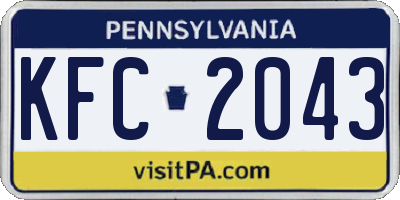 PA license plate KFC2043