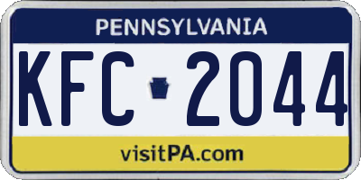 PA license plate KFC2044