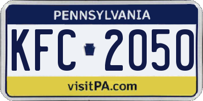 PA license plate KFC2050
