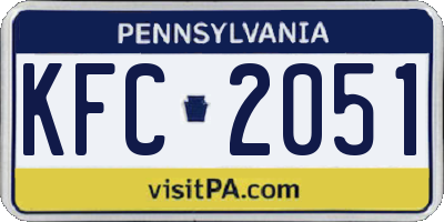 PA license plate KFC2051