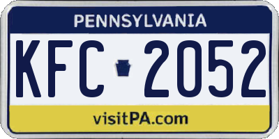 PA license plate KFC2052