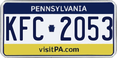 PA license plate KFC2053