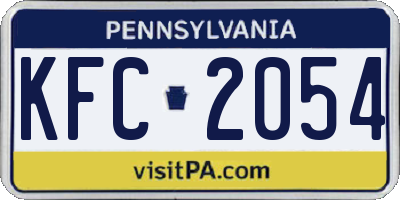 PA license plate KFC2054