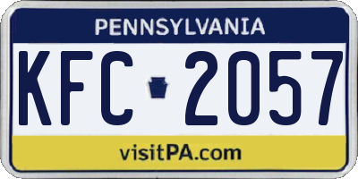 PA license plate KFC2057