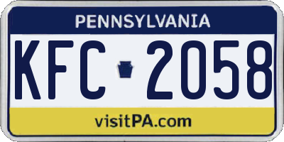 PA license plate KFC2058