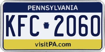 PA license plate KFC2060