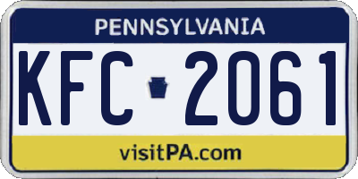PA license plate KFC2061