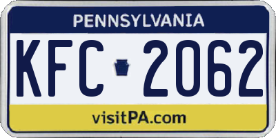 PA license plate KFC2062
