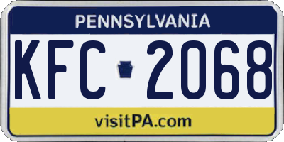 PA license plate KFC2068