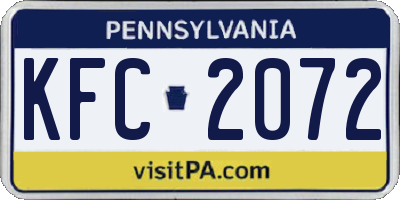 PA license plate KFC2072