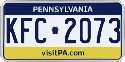 PA license plate KFC2073