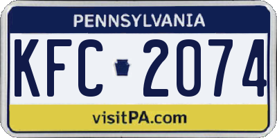 PA license plate KFC2074