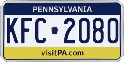 PA license plate KFC2080